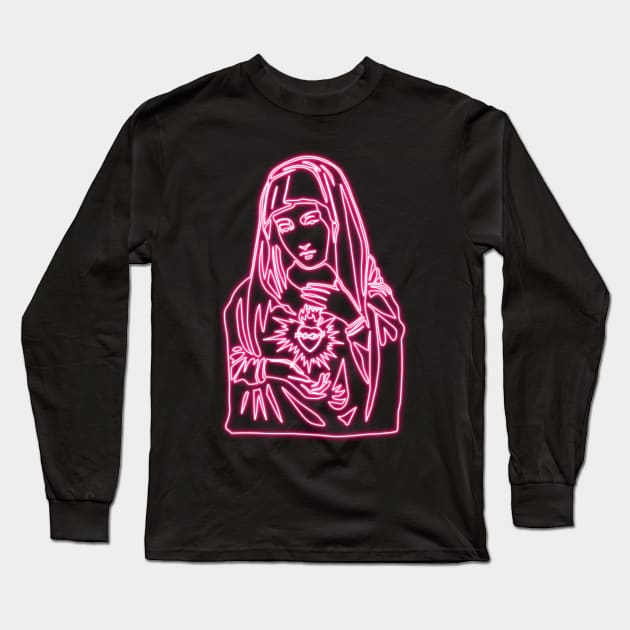 Virgin Mary portrait Long Sleeve T-Shirt by la chataigne qui vole ⭐⭐⭐⭐⭐